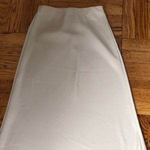 Satin cream midi skirt NWOT